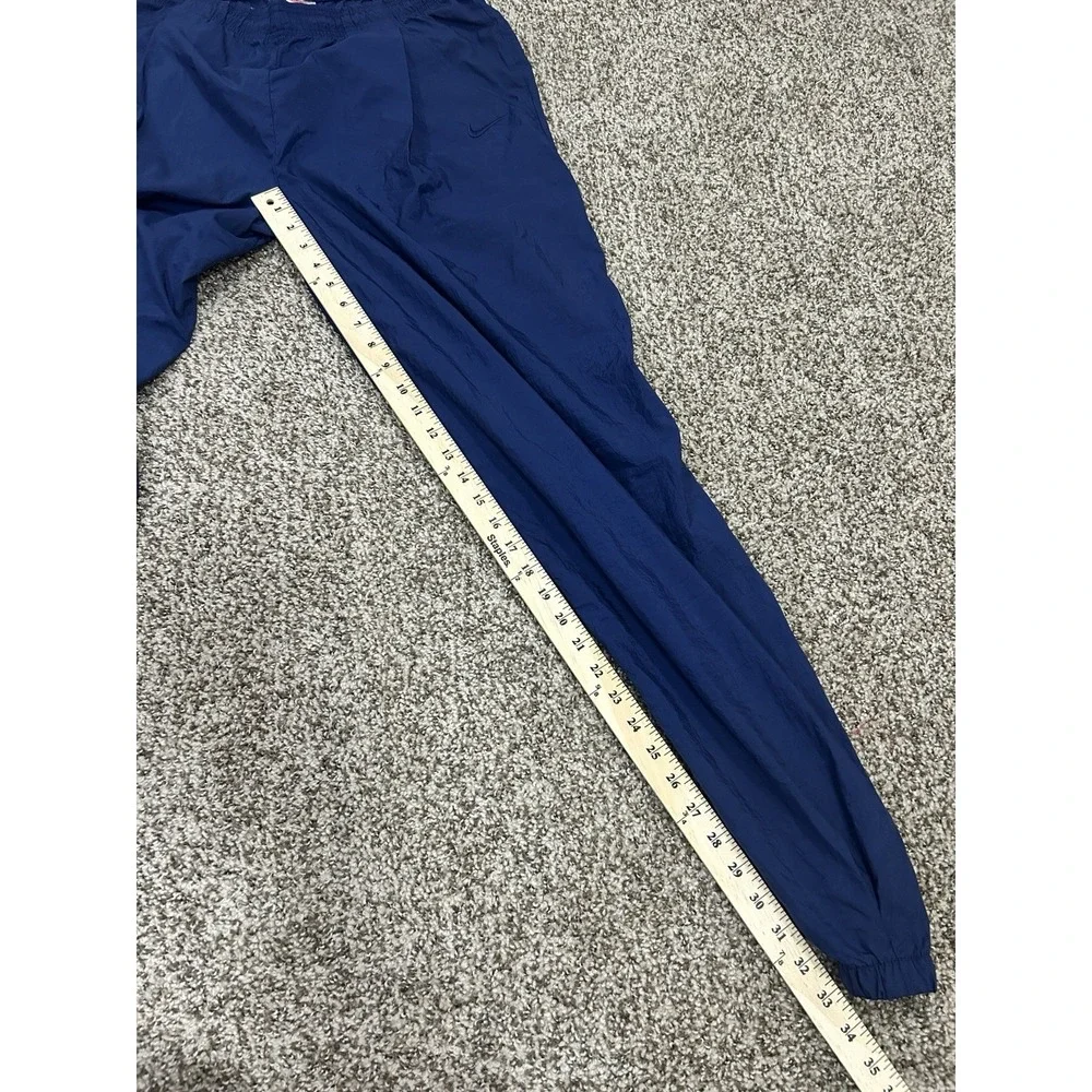 Vintage 90s Nike White Tag Blue Windbreaker Nylon Track Pants Mens L RN 56323